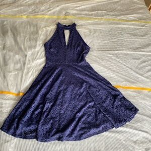 NWT! Aqua Elegant Navy Halter Dress [Medium]